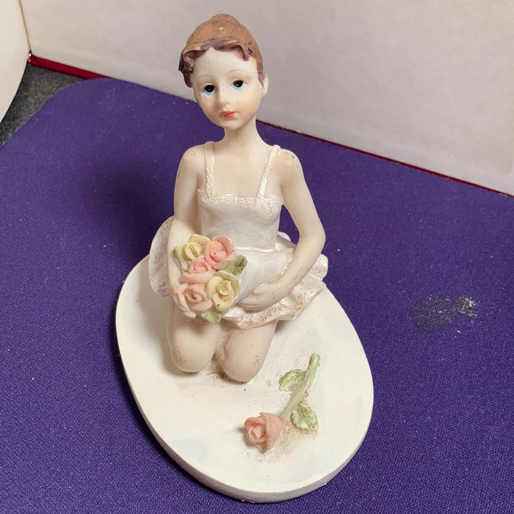 K’s Collection Ballerina Movement Series hand painted ballerina with roses